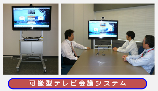 簡単設置可能な可搬型テレビ会議システム